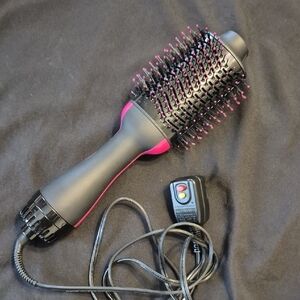 Black and Pink Hair Dryer Brush
